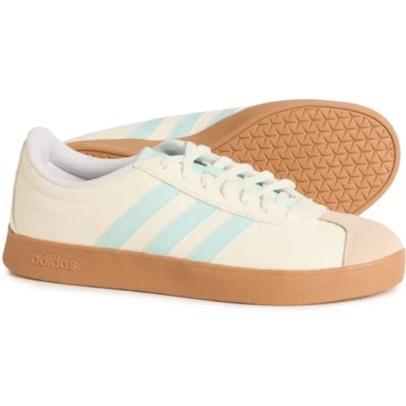 NWT adidas VL Court Base Women's Size 10 White Mint Green Sneakers JI1767 - Picture 1 of 16